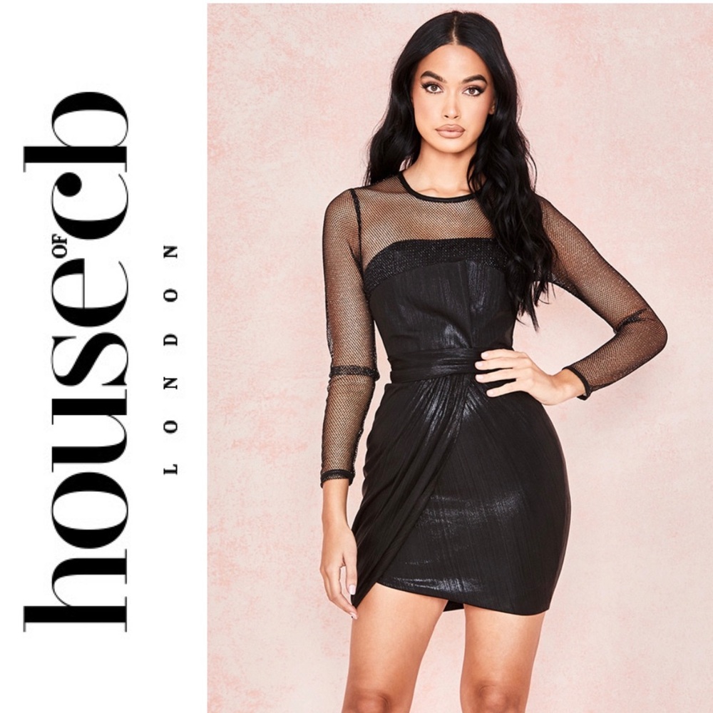 House of CB Sheer Black Mini Dress